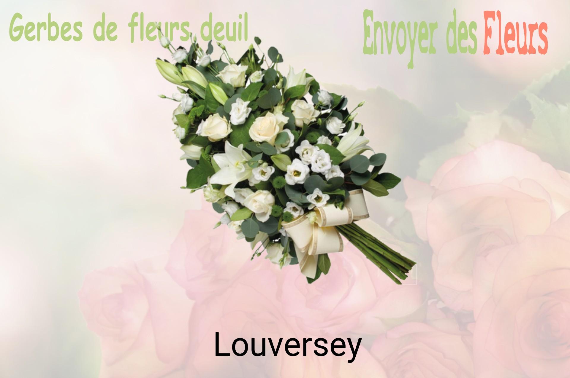 Gerbe de fleurs de deuil livrée à Louversey